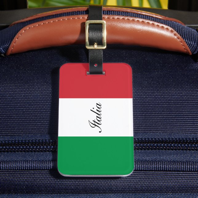 Etiqueta Para Maletas Bandera de Italia Viajero (Anverso In situ 2)