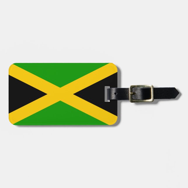 Etiqueta Para Maletas Bandera de Jamaica (Frente Horizontal)