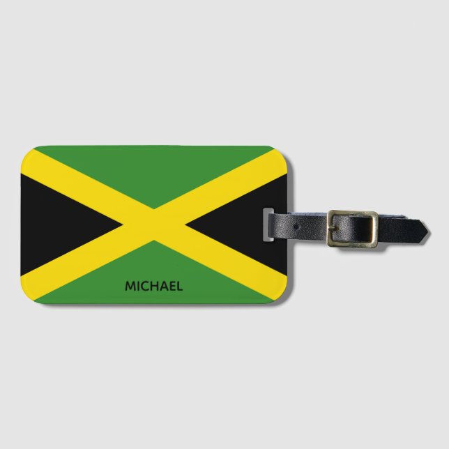 Etiqueta Para Maletas Bandera de Jamaica (Anverso horizontal)