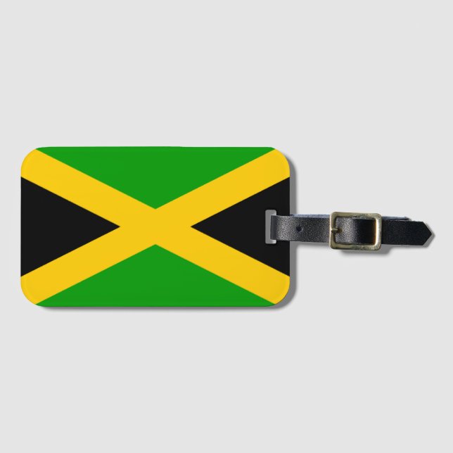 Etiqueta Para Maletas Bandera de Jamaica (Anverso horizontal)