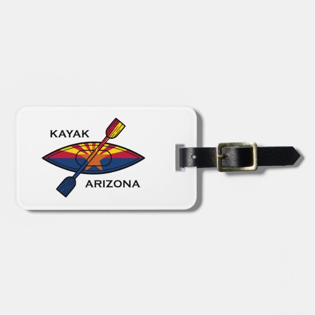 Etiqueta Para Maletas Bandera de Kayak Arizona (Frente Horizontal)