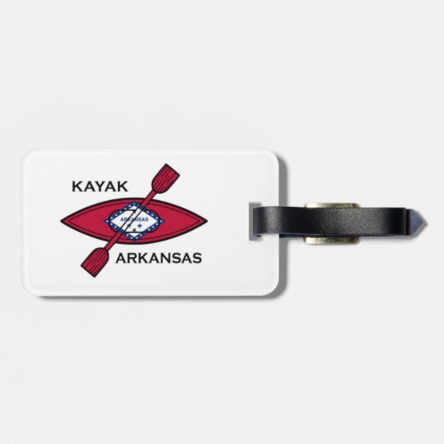 Etiqueta Para Maletas Bandera de Kayak Arkansas (Atrás Horizontal)