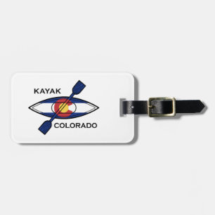 Etiqueta Para Maletas Bandera de Kayak Colorado