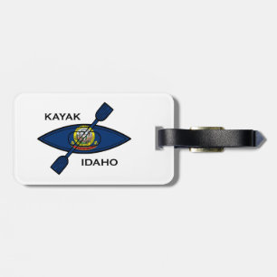 Etiqueta Para Maletas Bandera de Kayak Idaho
