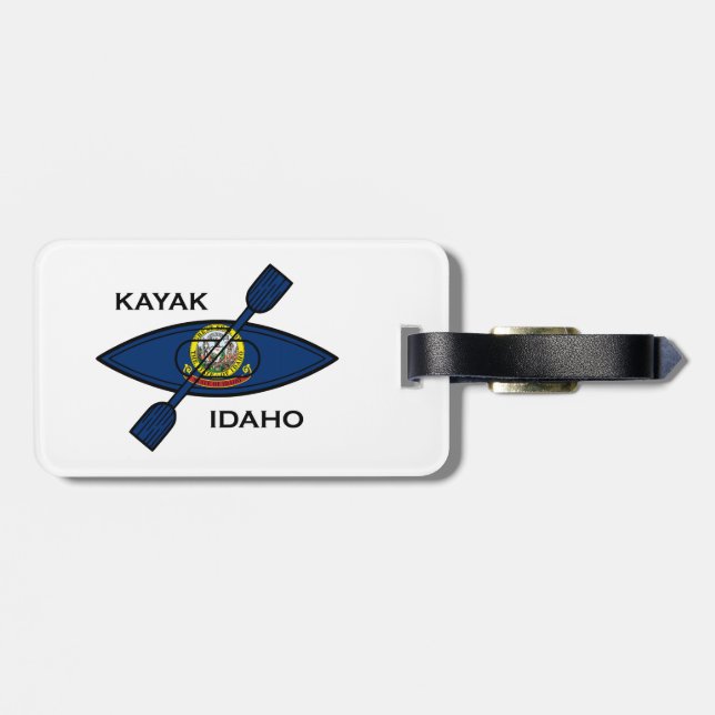 Etiqueta Para Maletas Bandera de Kayak Idaho (Atrás Horizontal)