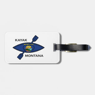 Etiqueta Para Maletas Bandera de Kayak Montana
