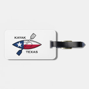 Etiqueta Para Maletas Bandera de Kayak Texas