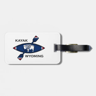 Etiqueta Para Maletas Bandera de Kayak Wyoming
