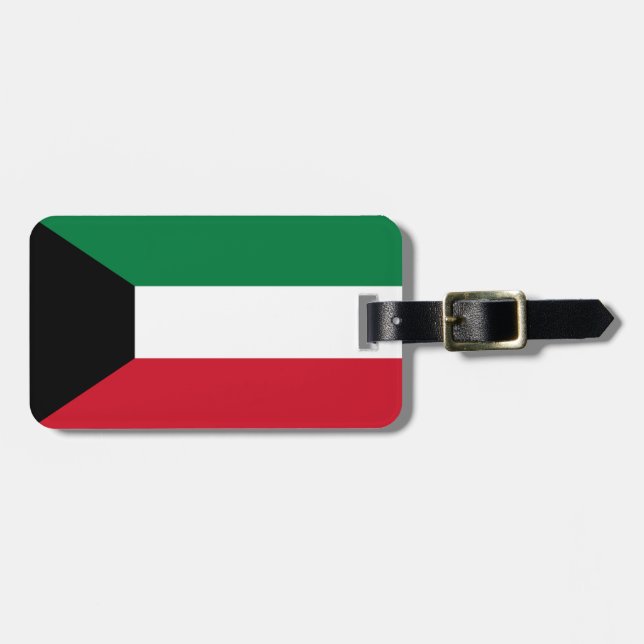 Etiqueta Para Maletas Bandera de Kuwait (Frente Horizontal)