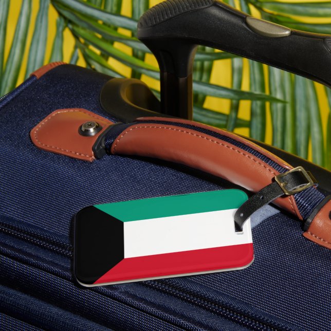 Etiqueta Para Maletas Bandera de Kuwait (Anverso In situ 3)