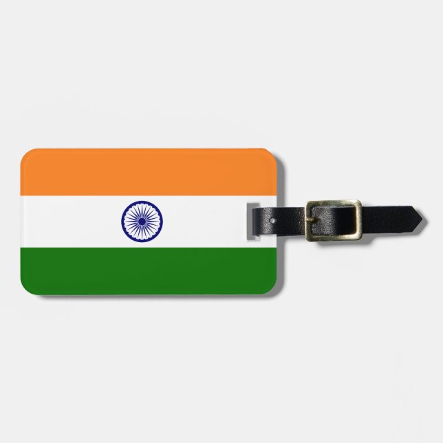 Etiqueta Para Maletas Bandera de la India (Frente Horizontal)