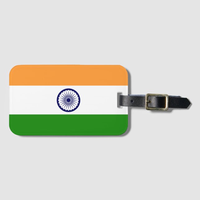 Etiqueta Para Maletas Bandera de la India (Anverso horizontal)