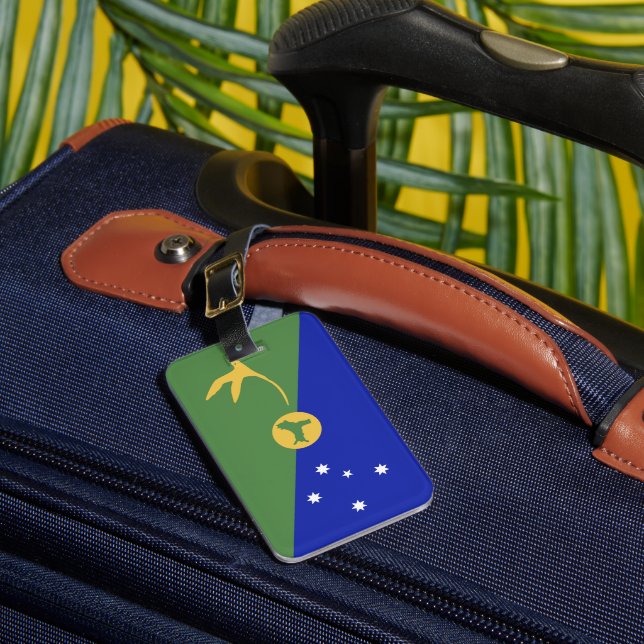 Etiqueta Para Maletas Bandera de la isla de los navidades (Anverso In situ 1)