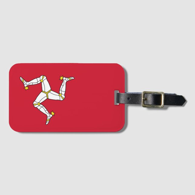 Etiqueta Para Maletas Bandera de la Isla de Man (Anverso horizontal)
