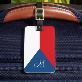 Etiqueta Para Maletas Bandera de la República Checa Monogramada