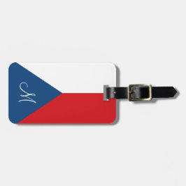 Etiqueta Para Maletas Bandera de la República Checa Monogramada