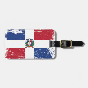Etiqueta Para Maletas Bandera de la República Dominicana del Grunge