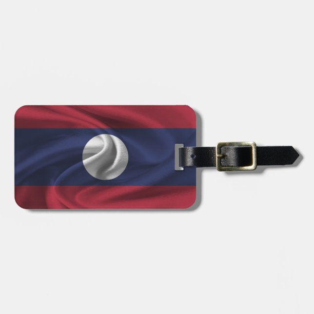 Etiqueta Para Maletas Bandera De Laos (Frente Horizontal)