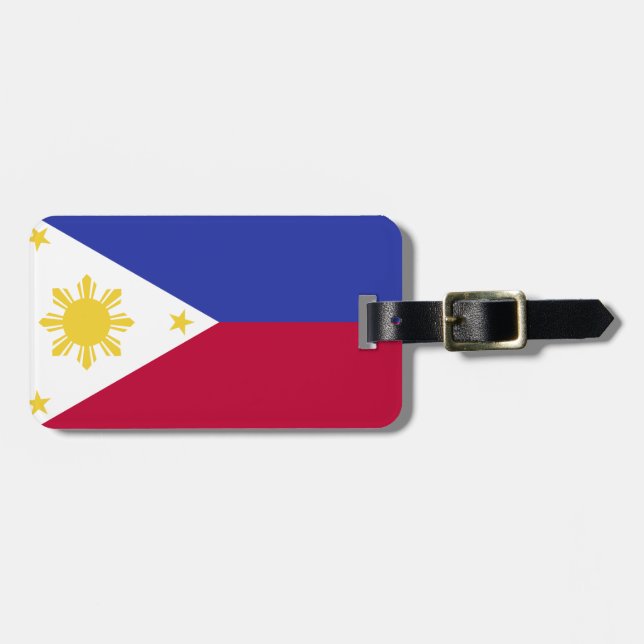 Etiqueta Para Maletas Bandera de las Filipinas (Frente Horizontal)