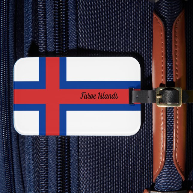Etiqueta Para Maletas Bandera de las Islas Feroe (Anverso In Situ 4)