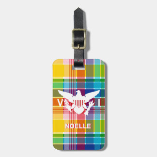 Etiqueta Para Maletas Bandera de las Islas Vírgenes de Estados Unidos, M