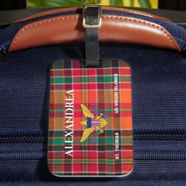 Etiqueta Para Maletas Bandera de las Islas Vírgenes de Estados Unidos Pe