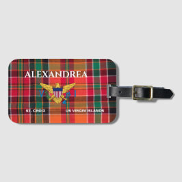 Etiqueta Para Maletas Bandera de las Islas Vírgenes de Estados Unidos Pe