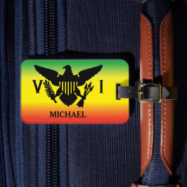 Etiqueta Para Maletas Bandera de las Islas Vírgenes de Estados Unidos, r