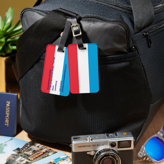 Etiqueta Para Maletas Bandera de Luxemburgo (Anverso & Reverso)