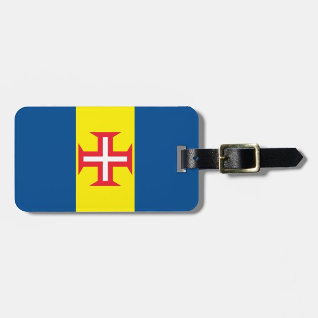 Etiqueta Para Maletas Bandera de Madeira (Frente Horizontal)