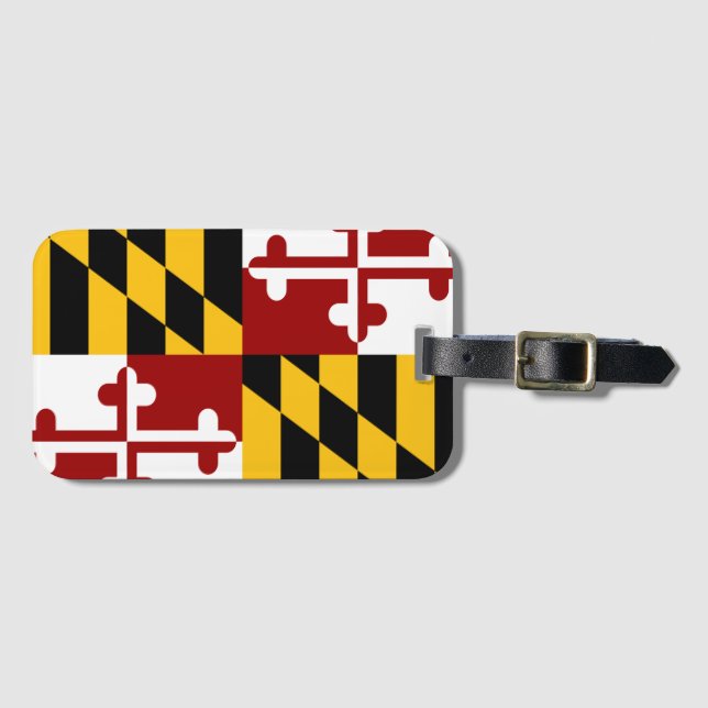 Etiqueta Para Maletas Bandera de Maryland (Anverso horizontal)