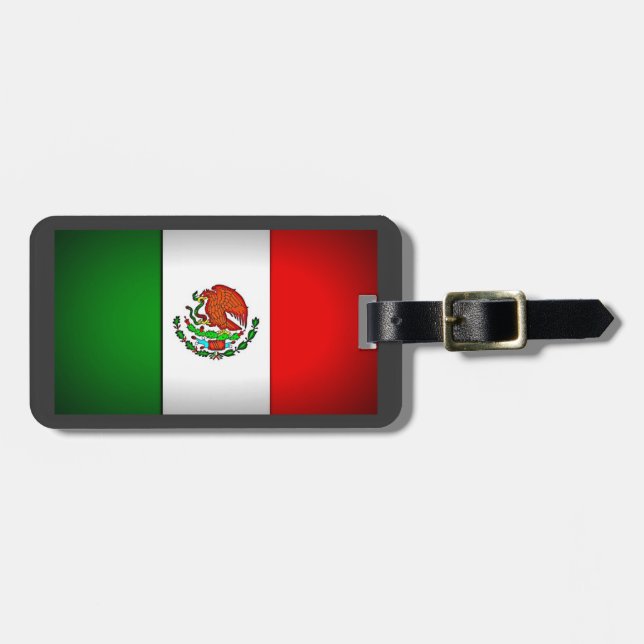 Etiqueta Para Maletas Bandera de México estilizada (Frente Horizontal)
