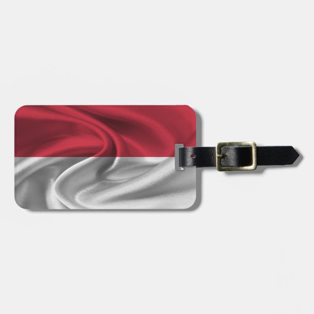 Etiqueta Para Maletas Bandera de Mónaco (Frente Horizontal)
