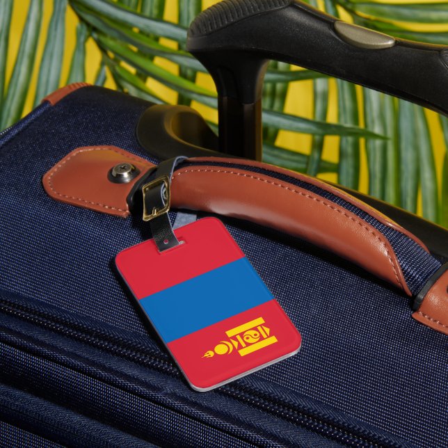 Etiqueta Para Maletas Bandera de Mongolia (Anverso In situ 1)
