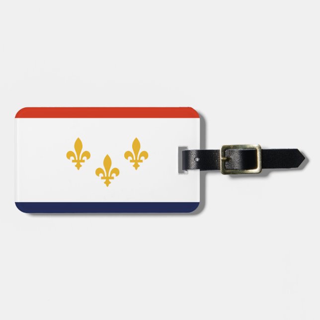 Etiqueta Para Maletas Bandera de New Orleans, Luisiana (Frente Horizontal)