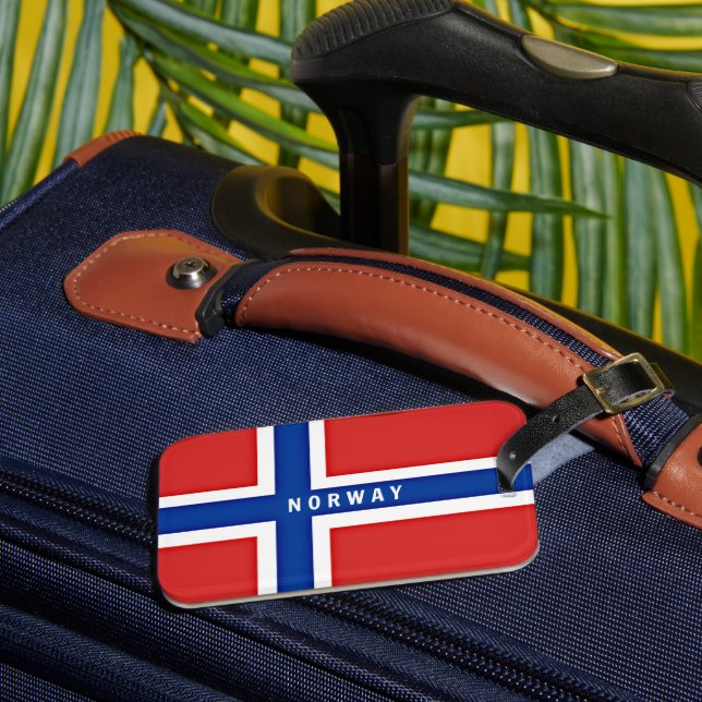 Etiqueta Para Maletas Bandera de Noruega (Anverso In situ 3)
