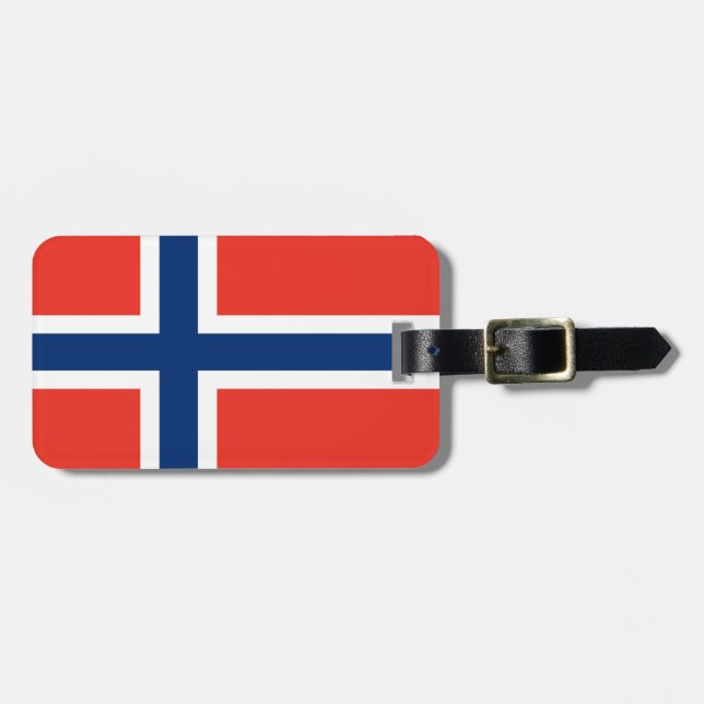 Etiqueta Para Maletas Bandera de Noruega (Frente Horizontal)