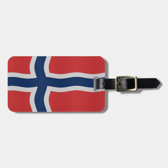 Etiqueta Para Maletas Bandera de Noruega (Frente Horizontal)