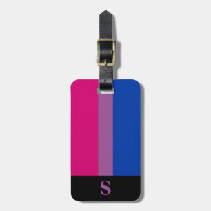 Etiqueta Para Maletas Bandera de orgullo bisexual con monograma