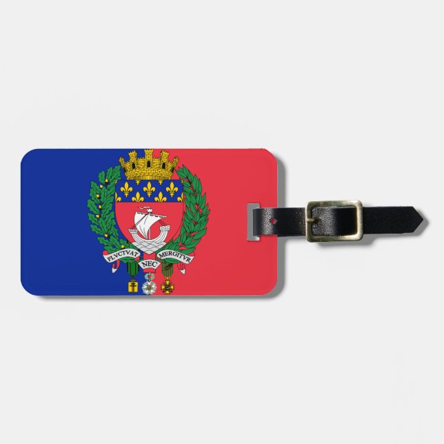 Etiqueta Para Maletas Bandera de París, Francia (Frente Horizontal)