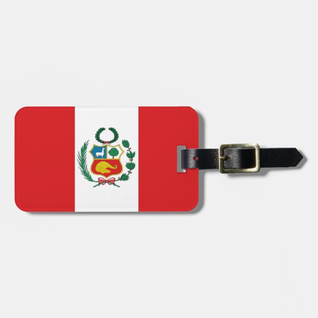 Etiqueta Para Maletas Bandera de Perú (Frente Horizontal)