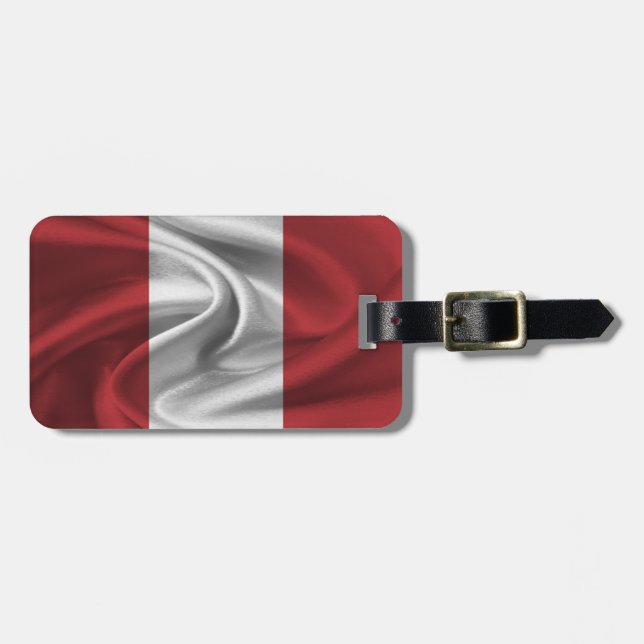 Etiqueta Para Maletas Bandera De Perú (Frente Horizontal)