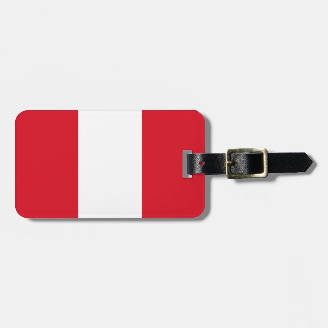 Etiqueta Para Maletas Bandera de Perú (Frente Horizontal)