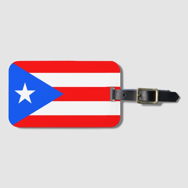 Etiqueta Para Maletas Bandera de Puerto Rico (Anverso horizontal)