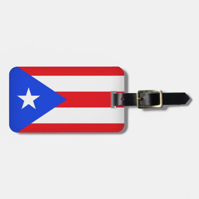 Etiqueta Para Maletas Bandera de Puerto Rico (Frente Horizontal)