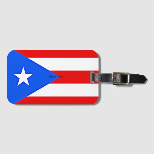 Etiqueta Para Maletas Bandera de Puerto Rico (Anverso horizontal)