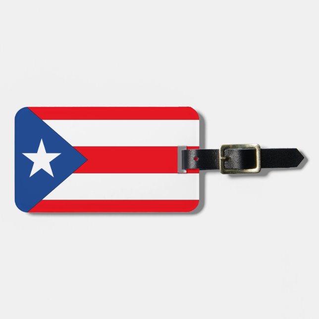 Etiqueta Para Maletas Bandera de Puerto Rico (Frente Horizontal)