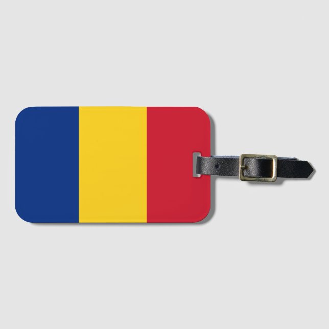 Etiqueta Para Maletas Bandera de Rumania (Anverso horizontal)