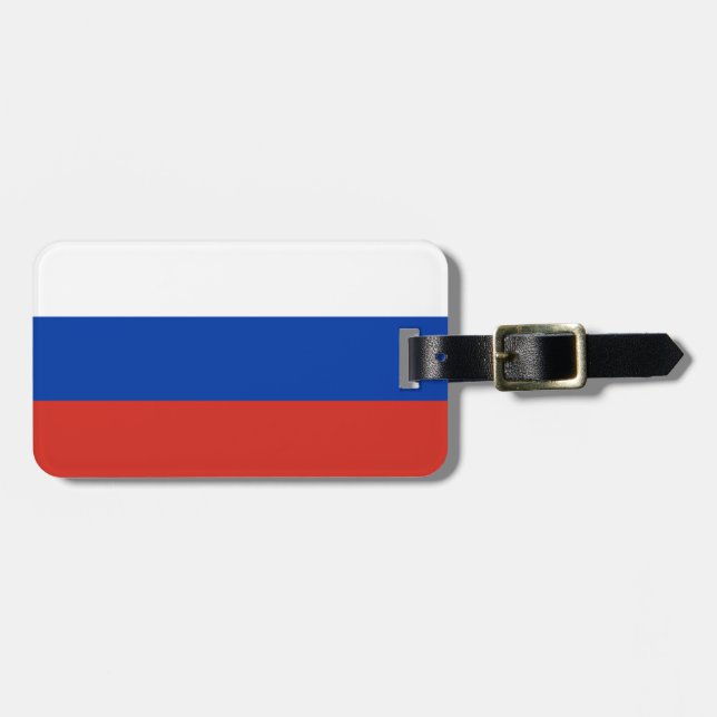 Etiqueta Para Maletas Bandera de Rusia (Frente Horizontal)