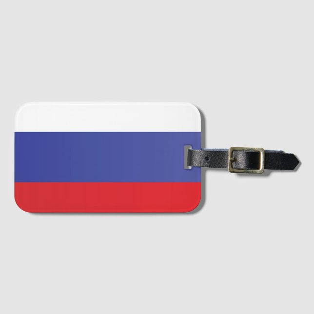 Etiqueta Para Maletas Bandera de Rusia (Anverso horizontal)